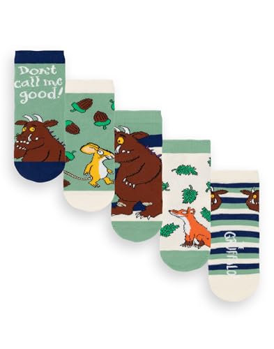 Preisvergleich Produktbild The Gruffalo Jungensocken 5er-Pack / Mehrfarbige Kinderschuhe mit Märchengrafik / Julia Donaldson Mouse Fox Bequemes Socken-Set-Bundle / Merchandise-Geschenk zur Story-Book-Serie