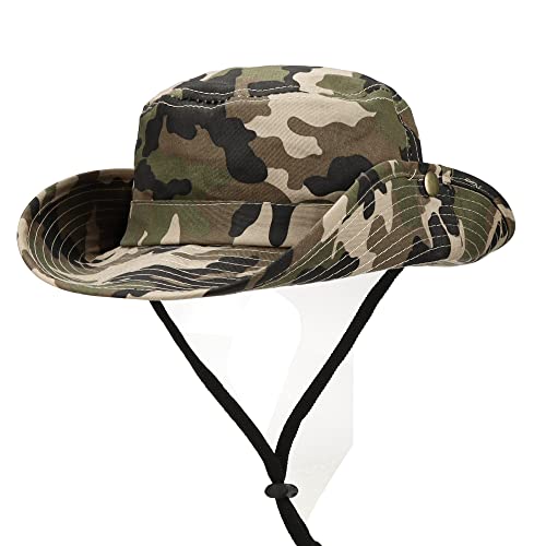 Kids Camo Sun Hat Boys-Camouflage Bucket Fishman Hat Packable（Different Sizes 21.3in and 22.1in2