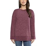Matty M Ladies' Chenille Tunic Sweater, Crewneck, Ribbed Cuffs and Hem, Wide Sleeves, Multiple Colors (US, Alpha, X-Large, Regular, Regular, Purple)