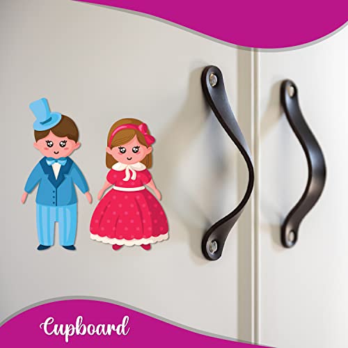 Image of Bhai Please Doll Couple Theme Wooden Fridge Magnet - Couple Gift