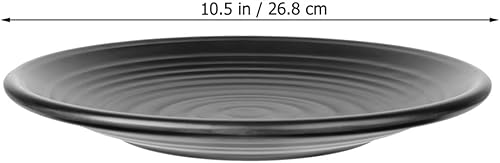 Miniatura 4 de Cabilock Platos negros vintage, platos de melamina, plato redondo, plato de ensalada de postres negros para cocina, hogar, fiesta (talla 3), vajilla
