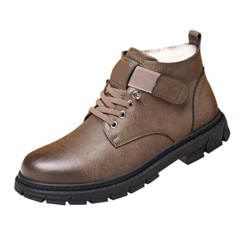 Botas De Seguridad Para Hombre Botas De TacóN Altas Moda Casual OtoñO Con Pelo Botas De Nieve Botas de Nieve Antideslizante caliente Vintage Fiesta Zapatos-11