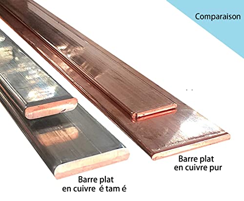 TEN-HIGH Flachleiste Kupfer verzinnt Flachleiste Kupfer Busse Elektrisch Kupfer Busse für hohe Stromleitfähigkeit Dicke 5mm Breite 30mm Länge 1000mm