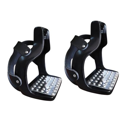 harayaa Estribos de Aluminio para equitación, Coloridos, Antideslizantes, con Pedal de Acero Inoxidable y Red Protectora, Seguridad para Montar, para Hombres y Mujeres.