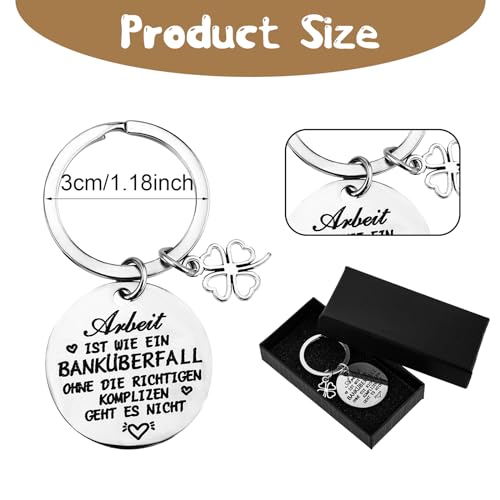 PEOVLVN 1 Stück Danke Schlüsselanhänger,geschenk für kollegin，Edelstahl Schlüsselanhänger,Abschieds Kollegen Schlüsselanhänger,Freundschaft geschenk Glücksbringer zum Geburtstag Rente Jobwechsel