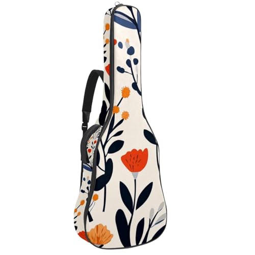 Housse de guitare acoustique au motif floral élégant et finitions de qualité