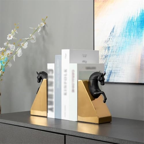 Sujetalibros minimalistas de resina decorativos para estanterías de casa 8