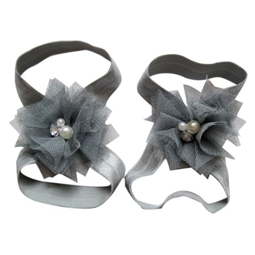 Vaguelly 10pairs Boys and Girls Barefoot Flower Sandals Lovely Chiffon Design for Girls Soft and Comfortable Footwear Pink Red Blue and More for Warm Weather Adventures3