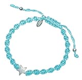  Armband - Glücksstern für dich (hellblau): mit versilbertem Sternanhänger