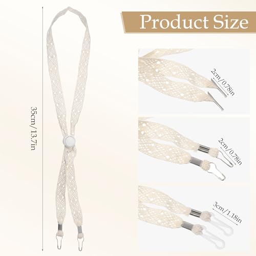 3 piezas de correas para sombrero beige ajustables miniatura 2
