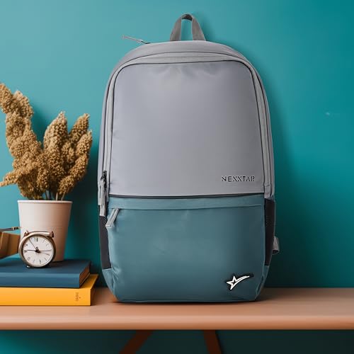 Image of Casual Backpack 16L Durable & Stylish Bag Multi-Utility Bliss Travel Backpack with Adjustable Padded Straps & Bottle Pockets Daily Use Bag for Collage, School (Grey & BGreen)