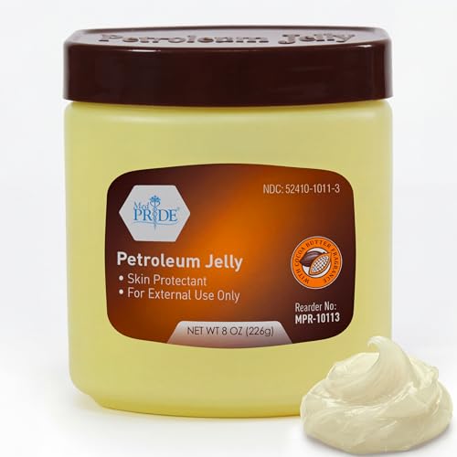 MED PRIDE Cocoa Butter Petroleum Jelly, 8 oz – Moisturizing Skin Protectant for Dry Skin, Cracked Hands, Rough Heels, Chapped Lips, Minor Cuts, Scrapes & Burns – Cocoa-Scented, Hypoallergenic Ointment