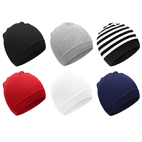 Zando Baby Beanies Toddler Beanie Baby White Beanie for Infants Beanie Babies Hat Baby Boy Slouchy Beanie Hats Caps 6 Pack 1 Small (0-12 months)
