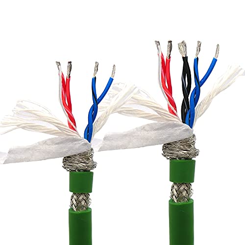 Davitu Wires & Cables - Drag Chain Data Cable 4,6,8,10,12,14 core 0.2,0.3mm² 24,22AWG Ultra High Flexible Shielded Twisted Pair Green Towline Wire 5m - (Color: 10 core, Length: 5m, 0.2mm2 (24 AWG))