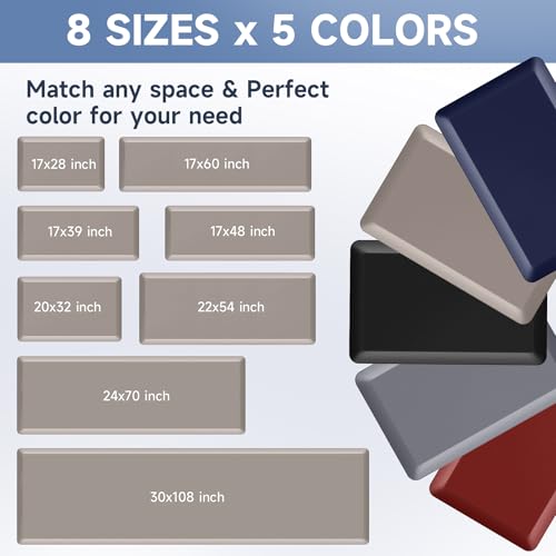 Image of StepRite 4 /5 Inch Thick Kitchen Mat Anti Fatigue Mat Kitchen Rugs Kitchen Decor Non-Slip, Stain & Water Resistant, Kitchen Mats Desk Mat for Kitchen, Office, Workshop, Khaki, 17'' x 28''
