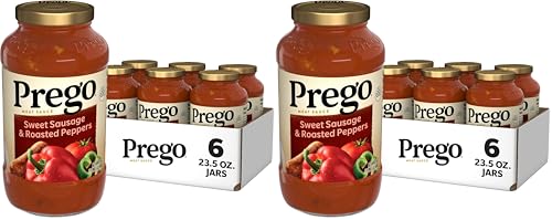 Image of Prego Sweet Sausage and Roasted Peppers Pasta Sauce, 23.5 OZ Jar (Case of 6) (Pack of 2)