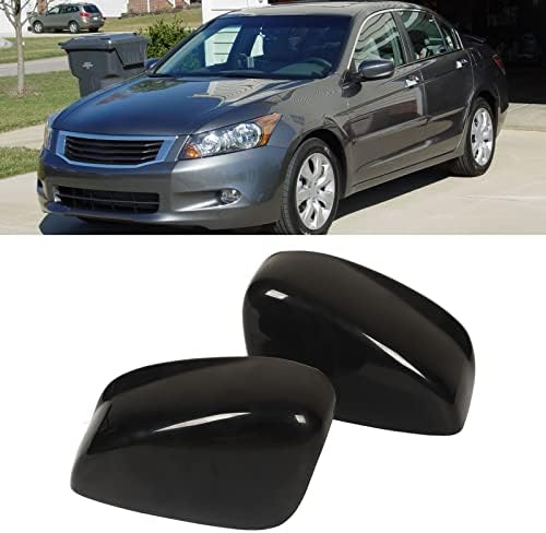 Miniatura 3 de Tapas de espejo lateral negro brillante, 1 par de tapas de espejo retrovisor de automóvil, cubiertas de repuesto para Accord 2008-2012