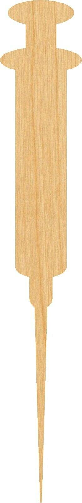 Syringe Laser Cut Out Wood Shape Craft Supply Thickness: 1/8 Inch Size:7