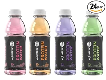 Aquatein Pro 21g Ready To Drink Protein Water With 6G BCAA & 4G Glutamine (Orange, Strawberry, Green Apple, Mixed Berry) Pack of 24