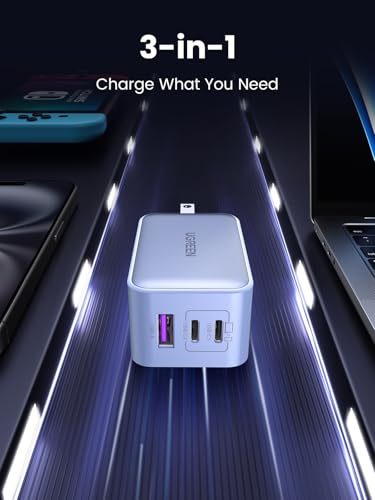 Image of UGREEN Nexode 65W USB C Charger Block, 3-Port Wall Charger Fast Charging