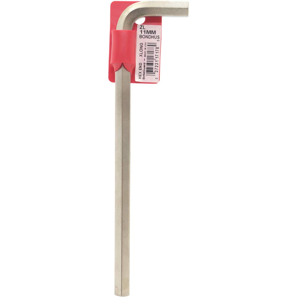 Bondhus 17178 Tagged y barcoded 11 mm con extremo de bola llave Allen de punta allen con Briteguard acabado, 200 mm