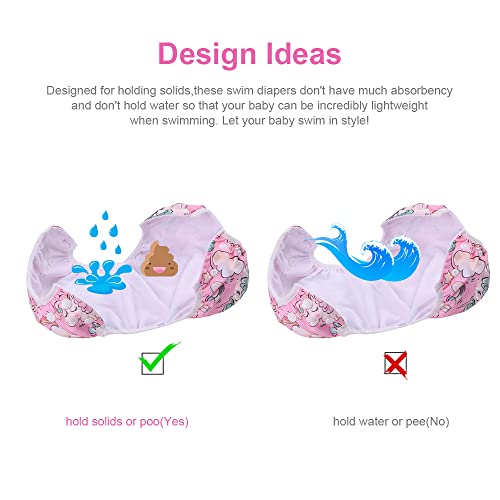 Vicloon 2 x Reusable Washable and Adjustable Anti-Leak Waterproof Waterproof Diapers for Baby Girls and Boys (Pink+Blue) - Image 3