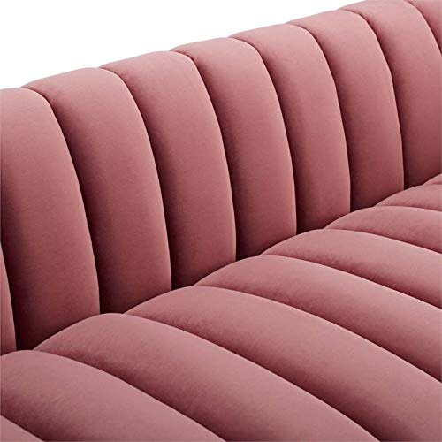 Modway Entertain Vertical Channel Tufted Performance Velvet Sofa Couch In Dusty Rose #TOP4