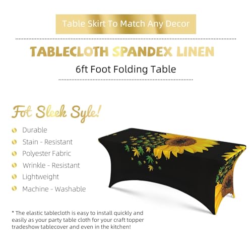 Nappe de table extensible élasthanne imprimé tournesols lavable