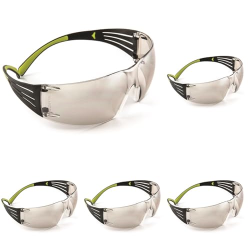 3M Securefit SF410AS Mirror Polycarbonate Standard Safety Glasses - 99.9% UV Protection - Wrap Around Frame - 70071650975