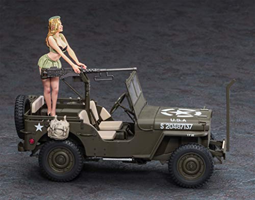 Camioneta utilitaria 4x4 Ton 1/24 con figura 1/4 Hasegawa miniatura 3