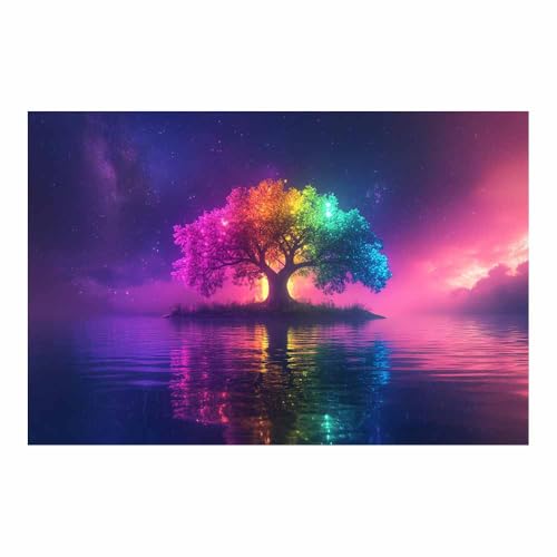 Tableau arbre de vie violet 60x90cm, une œuvre d'art moderne haut de gamme