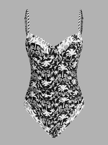 Image of CUPSHE Women's Underwire One Piece Swimsuit V Neck Ruched Bathing Suit