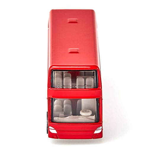 siku 1321, Doppelstock-Reisebus, Metall/Kunststoff, Rot, Spielzeugauto für Kinder