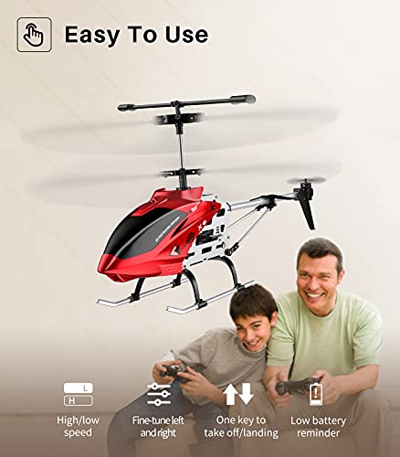 Rc Helicopter, S37 Aircraft With Altitude Hold, 3.5 Channel, Sturdy Alloy Material, Gyro Stabilizer And High & Low Speed, Multi-Protection Drone For Kids And Beginners To Play Indoor-Red #TOP4
