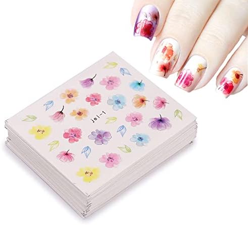 Nail Art Stickers for Women Finger Decorations Flowers Nail Decals 48 Sheets Beauty Accessories for Girls Flower Lip Leaf Feather Diamond Designs Kids Manicure Wraps Transfer Paper Sticker Tips Decor