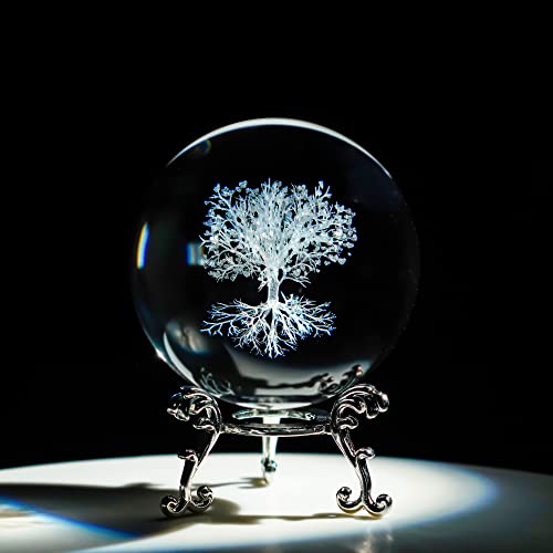 H&D HYALINE & DORA 70mm Tree of Life Clear Crystal Ball with...