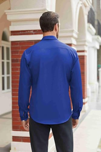 Image of COOFANDY Mens Stretch Dress Shirts Long Sleeve Button Down Shirt Regular Fit Formal Business Shirts