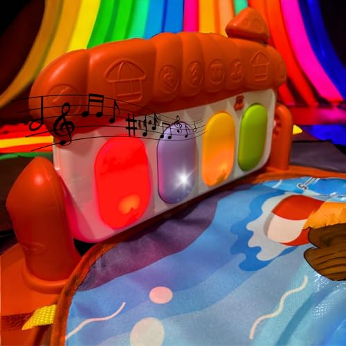 Tapete Ginásio De Atividades Play Piano Kidino Confortável Tapete de Atividades Bebe Com Piano Music