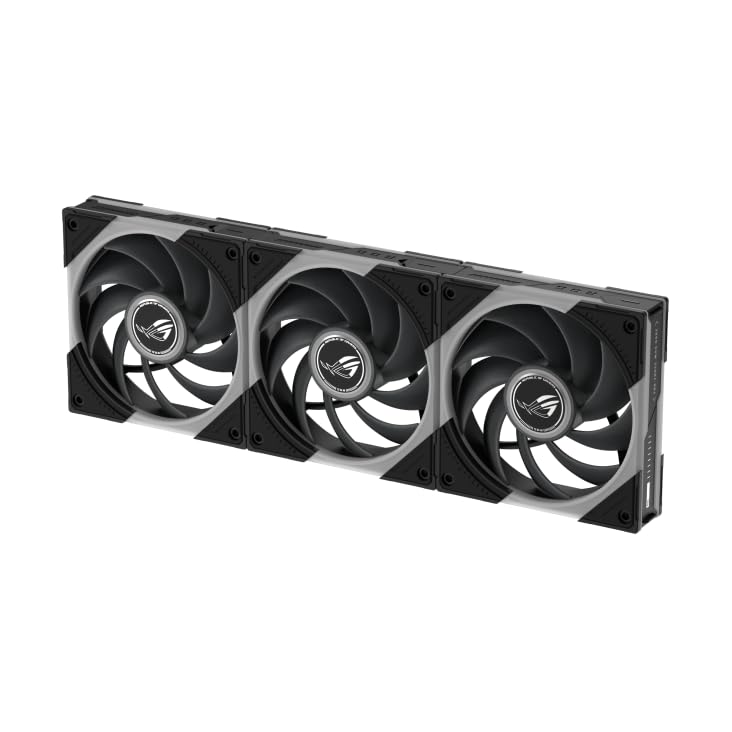 ROG Eurux GR120 ARGB Black Edition – Confezione da 3 Ventole PWM 120 mm, 2600 giri/min, Design Daisy-Chain brevettato, Effetti e Personalizzazione ARGB esclusivi, Hub Ventole incluso