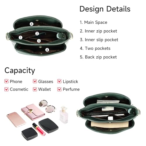 Image of Genuine Leather Women Shoulder Bag Small Crossbody Bags Purse Mini Casual Hobo Lady Handbags and Purses Messenger Satchel
