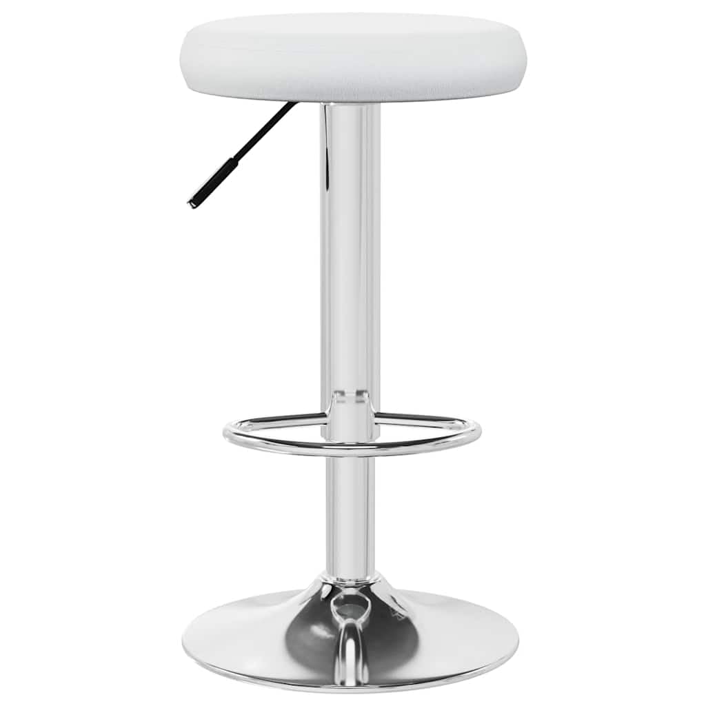 Taboret barowy 2 szt. biała sztuczna skóra z chromowaną ramą stalową z regulacją wysokości, obrotowy o 360 stopni, stołek barowy do kuchni, baru i lady, komfort siedzenia i stabilność