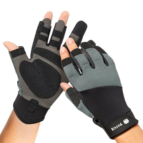 FitsT4 Sports Segelhandschuhe Herren Paddelhandschuhe Kajak für Segeln,Yacht,Segelsport, Paddeln, Angeln,Fischen,Dinghy,Schlauchboot Grau L FitsT4 Sports Segelhandschuhe Herren Paddelhandschuhe Kajak für Segeln,Yacht,Segelsport, Paddeln, Angeln,Fischen,Dinghy,Schlauchboot Grau L