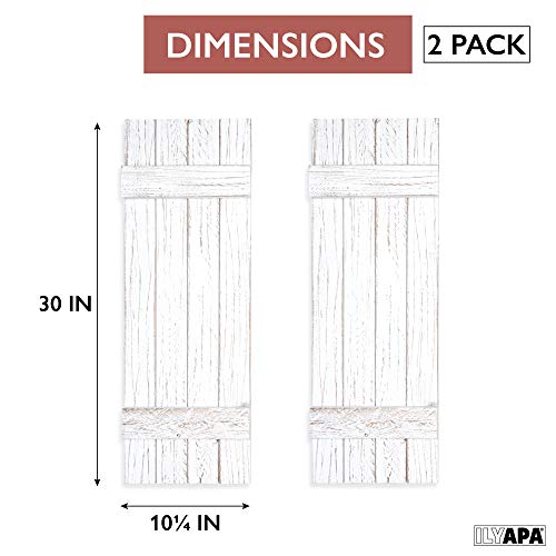 Ilyapa Wood Shutters Wall Decor - Farmhouse Style Weathered White Barn Door Shutters For Interior Wall Art | American Family-Owned Business #TOP1