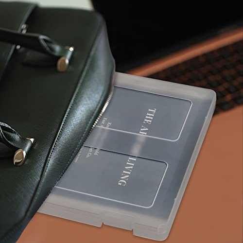 Image of Hiceeden 4 Pack Plastic File Project Case for 8.5 inchx11 inch Letter Paper, Clear Document Storage Boxes Container, Flat Paper Holder Organizer for Magazine, Photo, Scrapbook, Office School Supplies