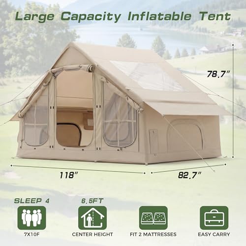 Inflatable Tent with 6 Ventilation Doors