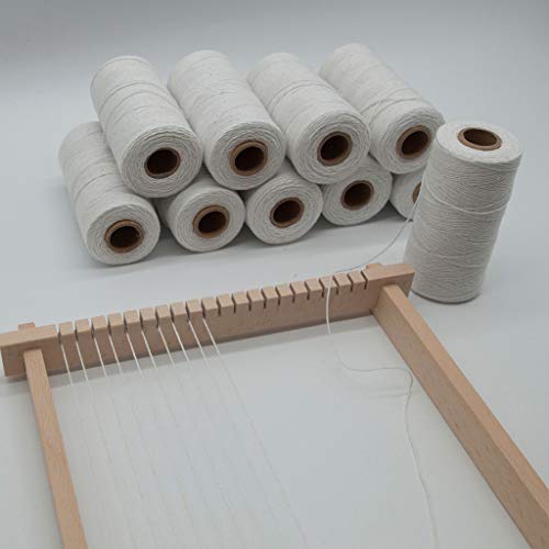 2 Rolls 1Mm White Pure Cotton Loom Warp Macrame Yarn Cotton Yarn Cotton Cord Cotton Rope Natural Cord String Yarn Thread Yarn Sewing Weaving Crochet For Weaving Carpet Tapestry Rug Blanket #TOP4