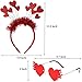 Valentine's Day Heart Headband and Heart Sunglasses for Girls Women Valentines Cosplay Party Props Supplies