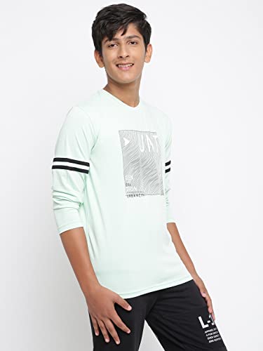 Image of Li'l Tomatoes Boys Regular Fit Printed Hooded Cotton Tshirt Mint