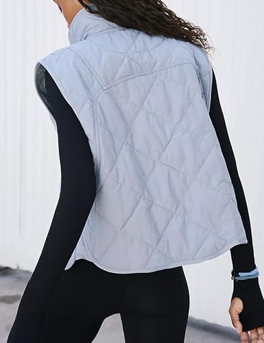 HangNiFang Women's Winter Cropped Puffer Vest Lightweight Sleeveless Warm Outerwear Puffer Vest Padded Gilet2