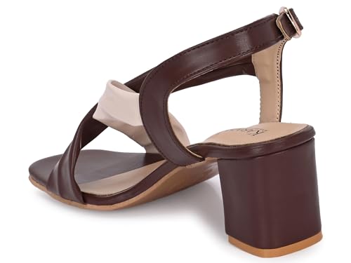 Image of Karaddi Women Fashion Sandal | Ladies Sandals Pull On Block Heels for Women | Office Wear Footwear for Women | Party Sandals for Women | Back Strap Ladies Sandal